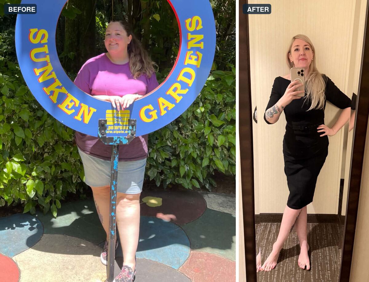 Jamie's before and after — a four-year transformation with Lana