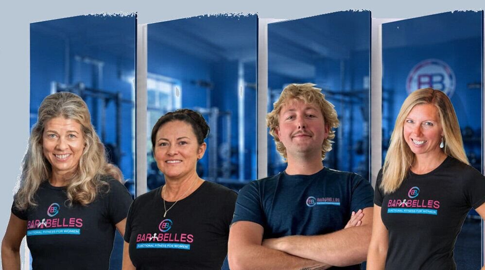 The Barbelles training team: Sarianna, Linda, Peyton and Laura